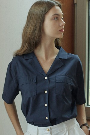 French Pocket Shirt - Navy