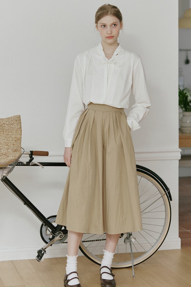 NONLOCAL - 스커트 - A-Line Flared Skirt - Beige