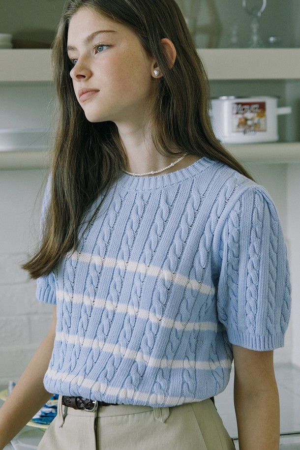 NONLOCAL - 스웨터 - Marina Stripe Knit - Blue