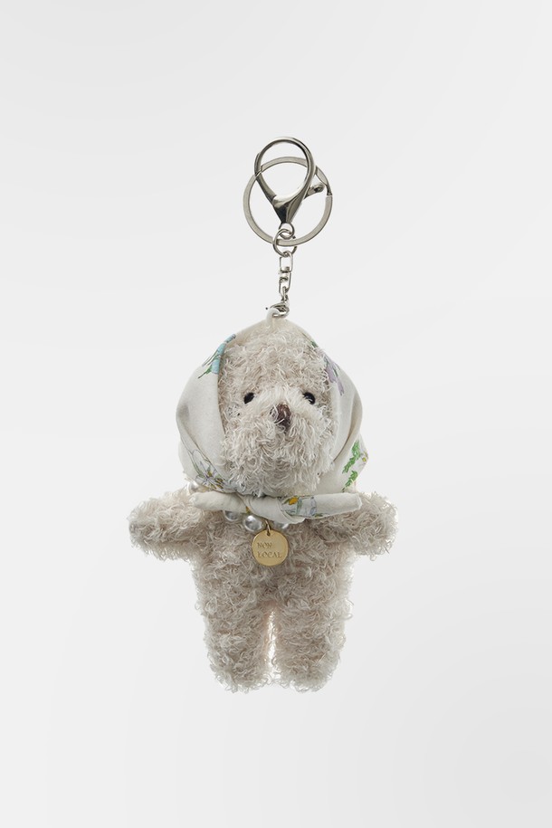 NONLOCAL - 키링/참 - [논로컬 X 이하여백] Hair Kerchief Bear keyring - Light Beige