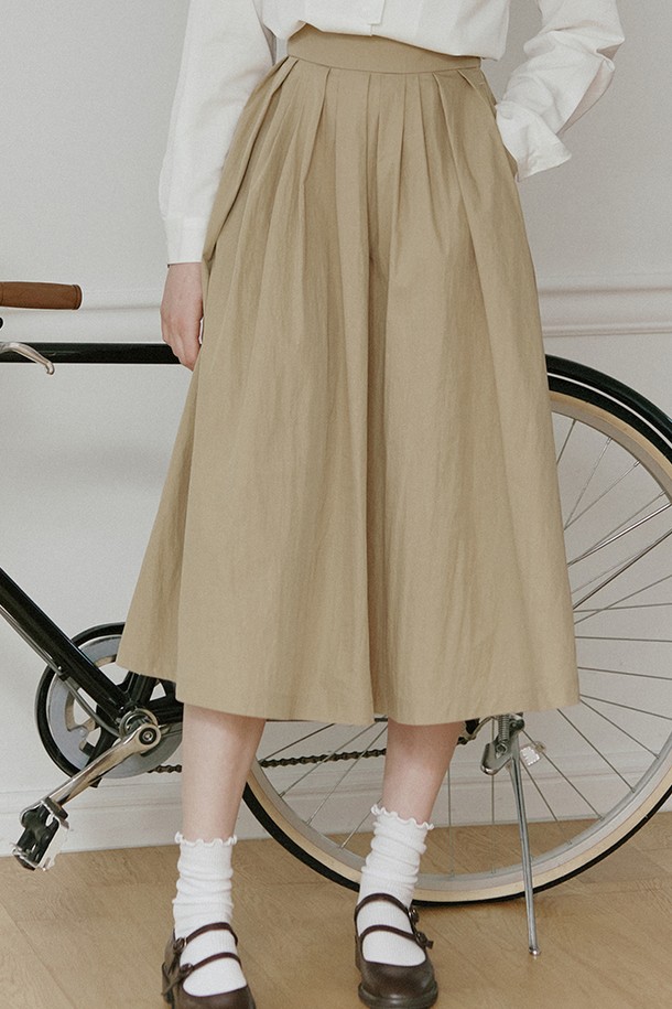 NONLOCAL - 스커트 - A-Line Flared Skirt - Beige