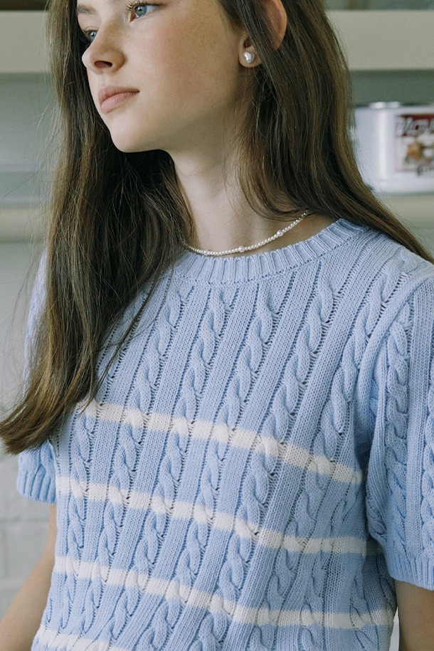 NONLOCAL - 스웨터 - Marina Stripe Knit - Blue