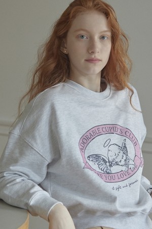 Cupid Angel Sweatshirt - Light Grey