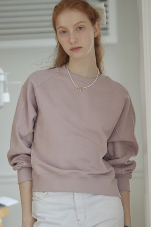 Rib Block Crop Sweatshirt - Indi Pink