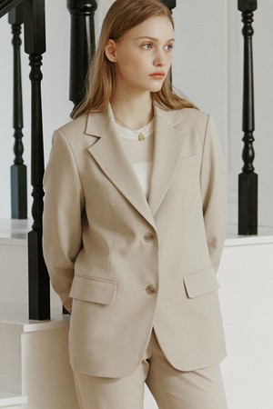 Single Breasted Jacket - Beige