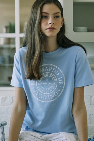 Marine Rope Print T-shirt - Sky Blue