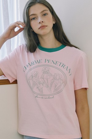 Iris Print T-shirt - Pink