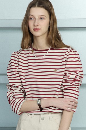 Stripe Puff Long Sleeve - Wine