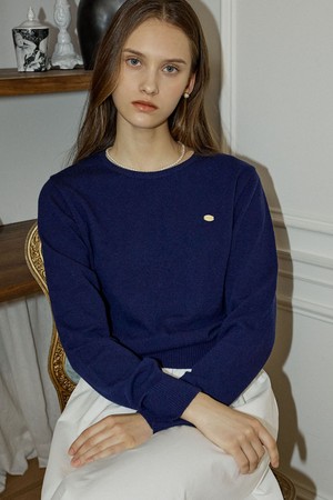 Essential Round Neck Knit - Navy