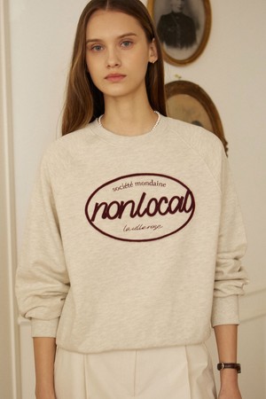 String Craft Applique Sweatshirt - Oatmeal