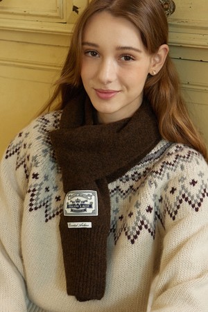 [선물포장] Mellow Petite Knit Muffler - Brown