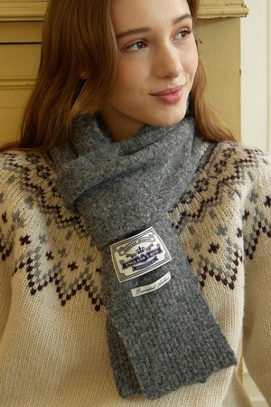 [선물포장] Mellow Petite Knit Muffler - Grey