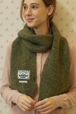 Color Blend Knit Muffler - Green