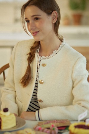 Bookle Tweed Wool Jacket - Ivory