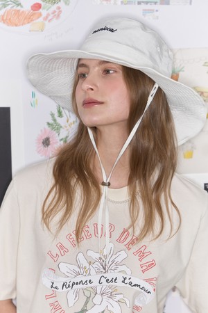 Nylon Strap Safari Bucket Hat - Off White