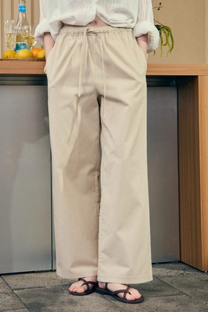 Comfort Cotton Banding Pants - Light Beige