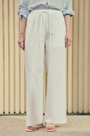 Comfort Cotton Banding Pants - Off White