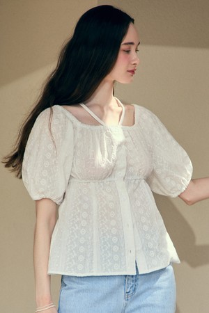 Two Way Ribbon Tie Off-Shoulder Blouse - White