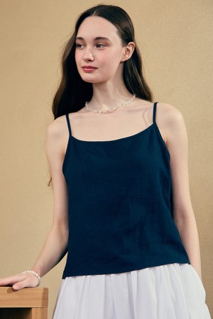 Linen Basic Sleeveless - Navy
