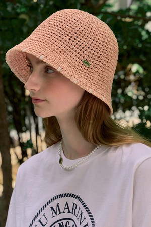 Line Point Bucket Hat - Peach