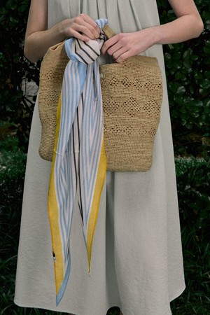 Color Block Rhombus Chiffon Scarf - Blue