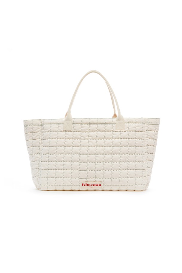 RHEEMIN - 숄더백 - canvas STITCH NUGGET BIG SHOPPER - CREAM+GREEN