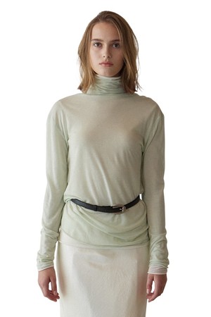 LOOSEFIT TURTLE NECK T (CLOUD MINT)