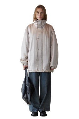 HIGH NECK PADDED JACKET (SAND SILVER)