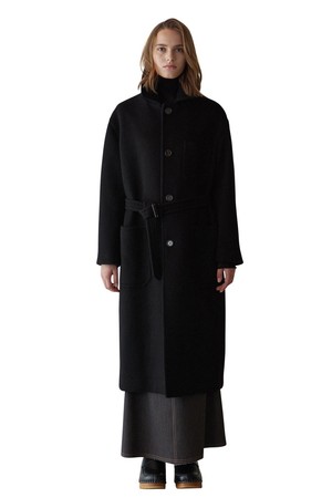 BELTED SINGLE COAT (BLACK)