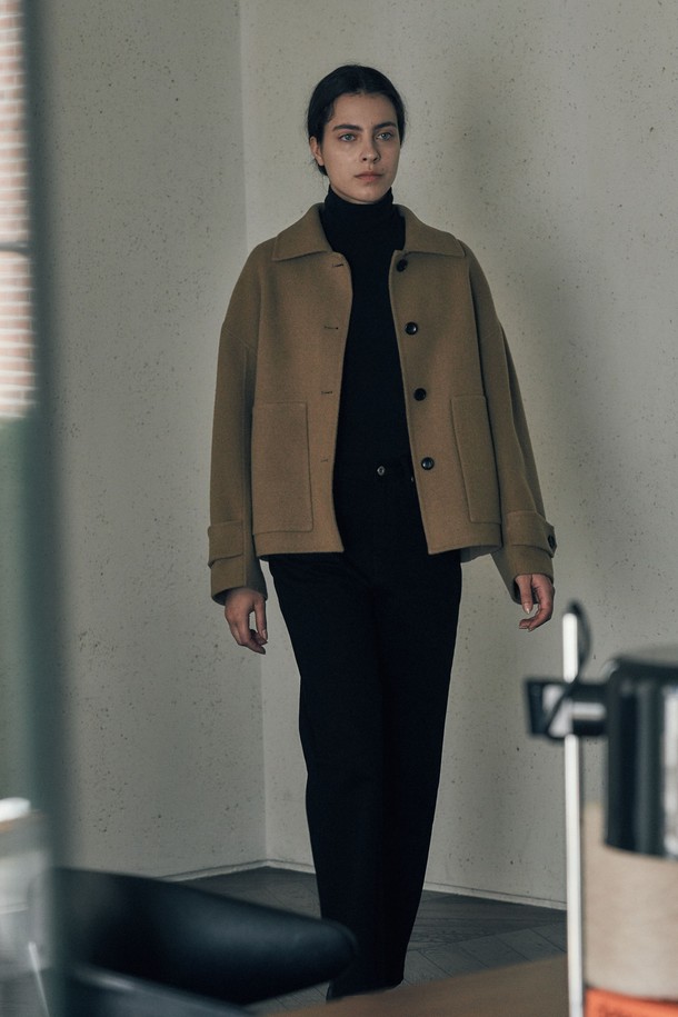 gre1scale - 코트 - [22FW] HANDMADE WOOL COAT camel