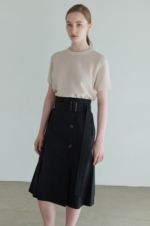 [23SS] TRENCH SKIRT black