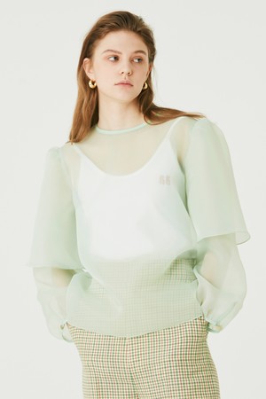 [HEROINE][19SS] ORGANZA LAYERED SLEEVE BLOUSE