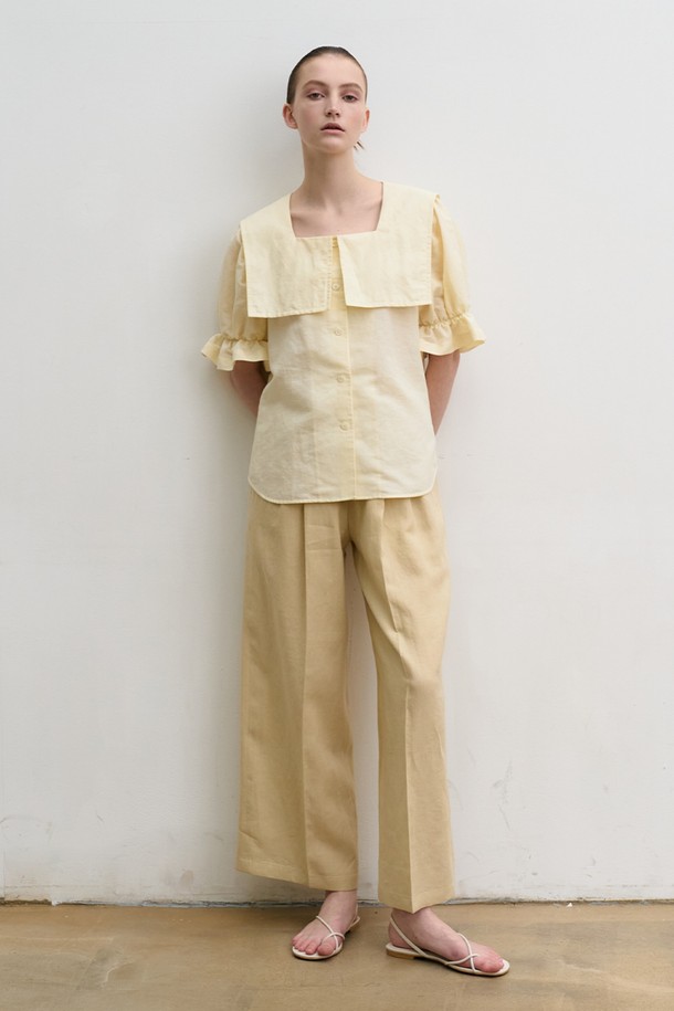 HEROINE - 블라우스 - [HEROINE][21SS] Linen-blend sailor collar blouse