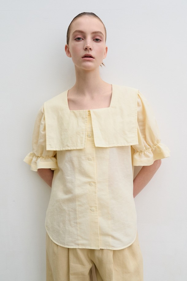 HEROINE - 블라우스 - [HEROINE][21SS] Linen-blend sailor collar blouse