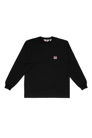화이트라벨 포켓 롱 슬리브 티셔츠 블랙