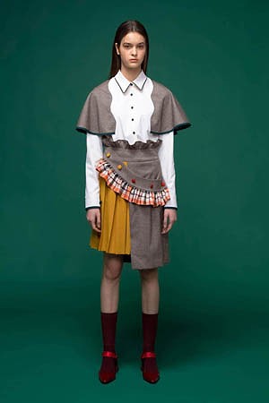 [FW] Pleated ruffle skirt_Mustard