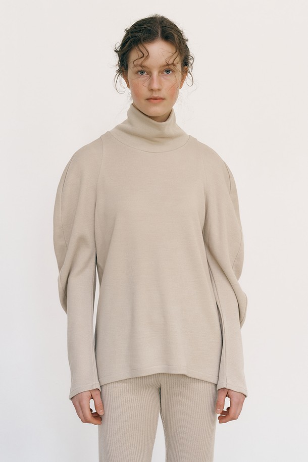 MAISON MARAIS - 긴소매 티셔츠 - [21FW] LA TULIPE WOOL JERSEY [BEIGE]