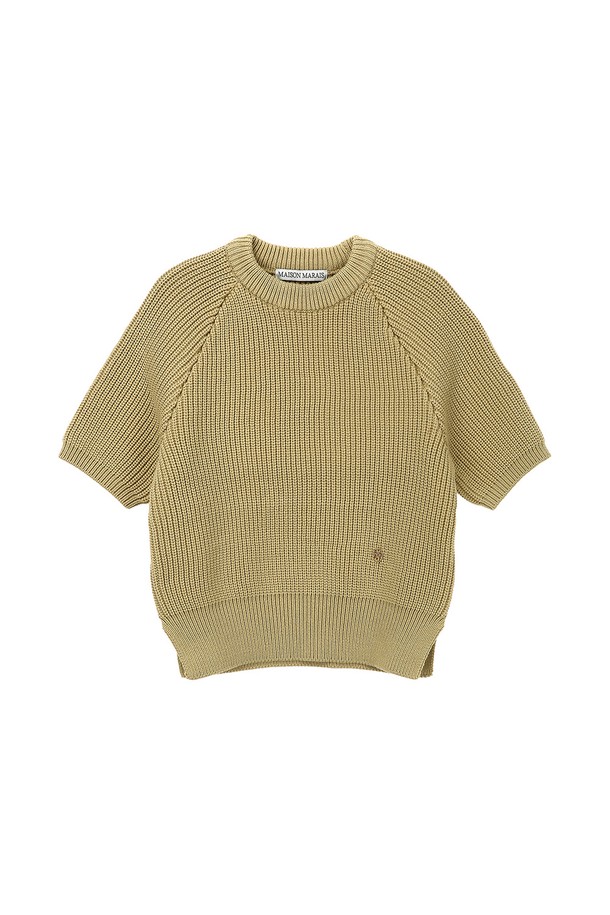 MAISON MARAIS - 반소매 티셔츠 - [22SS] Lounge Knit Top, Olive