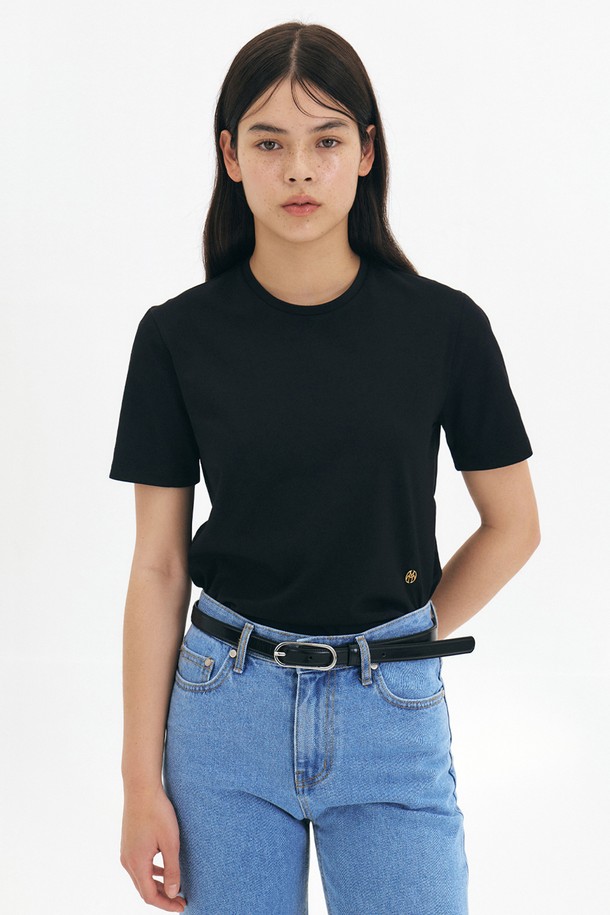 MAISON MARAIS - 반소매 티셔츠 - [ESSENTIALS] All Day Giza Top, Black