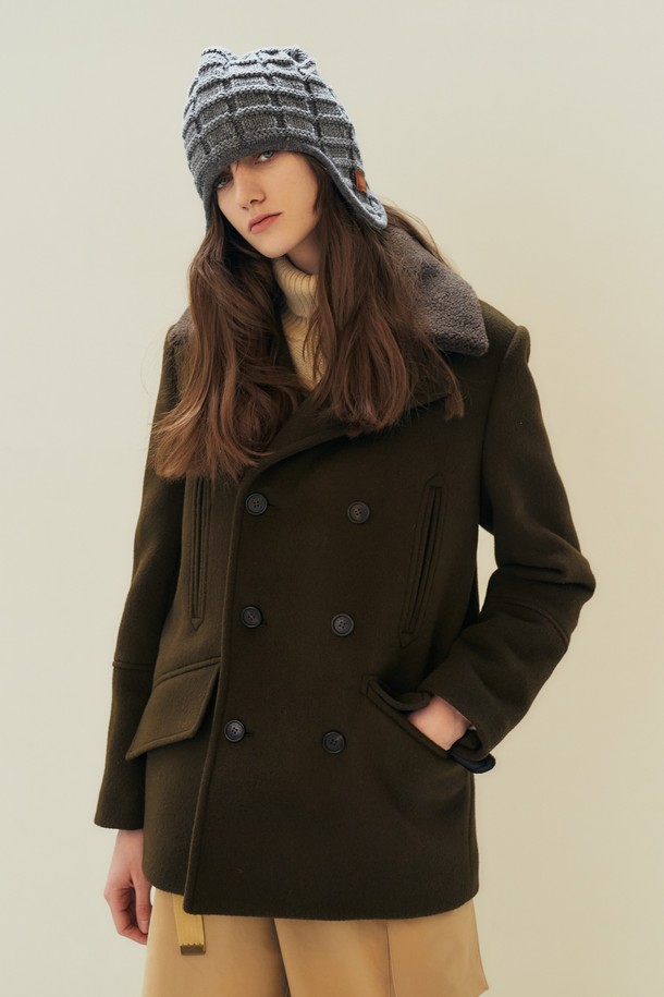 MAISON MARAIS - 코트 - [22FW] Military Peacoat In Double Face, Khaki