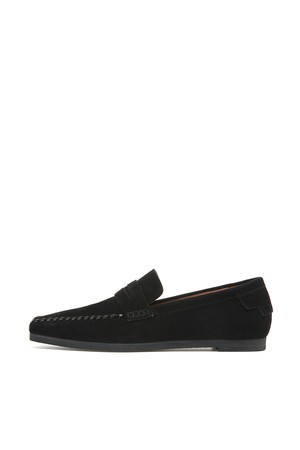 [22FW] Suede Loafers, Black