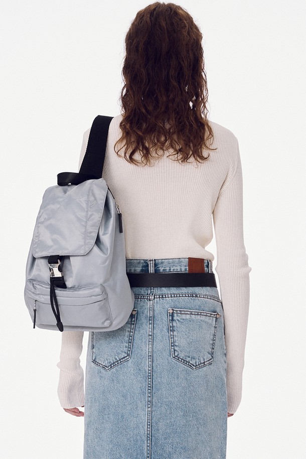 MAISON MARAIS - 백팩 - Buckle Nylon Backpack, Light Grey