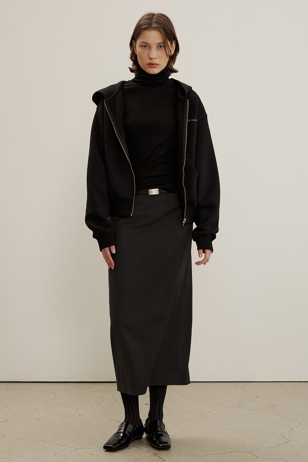 MAISON MARAIS - 롱스커트 - Clean Skirt In Wool Blend, Charcoal