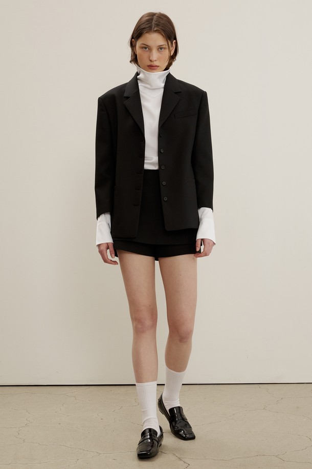 MAISON MARAIS - 쇼트팬츠 - Skirt-overlay Shorts, Black