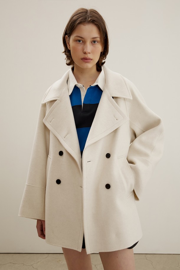 MAISON MARAIS - 코트 - No.2 Handmade Loose Peacoat, Ivory