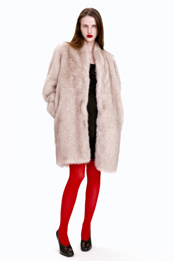 MAISON MARAIS - 코트 / 패딩 - Glow Faux-Fur Coat, Light Beige