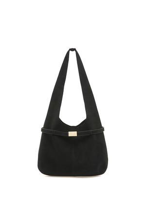 Belted Hobo Bag, Black