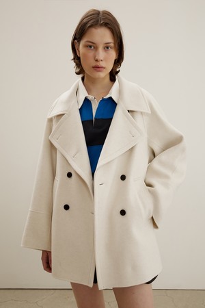 No.2 Handmade Loose Peacoat, Ivory