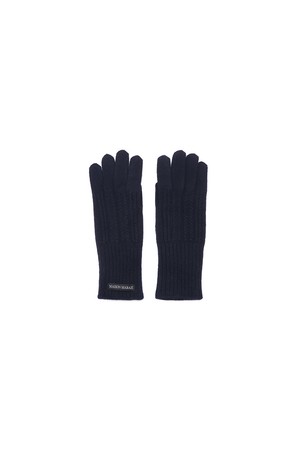 Wool Cash Gloves, Navy