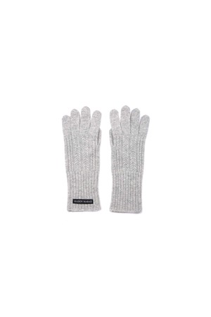 Wool Cash Gloves, Light Grey